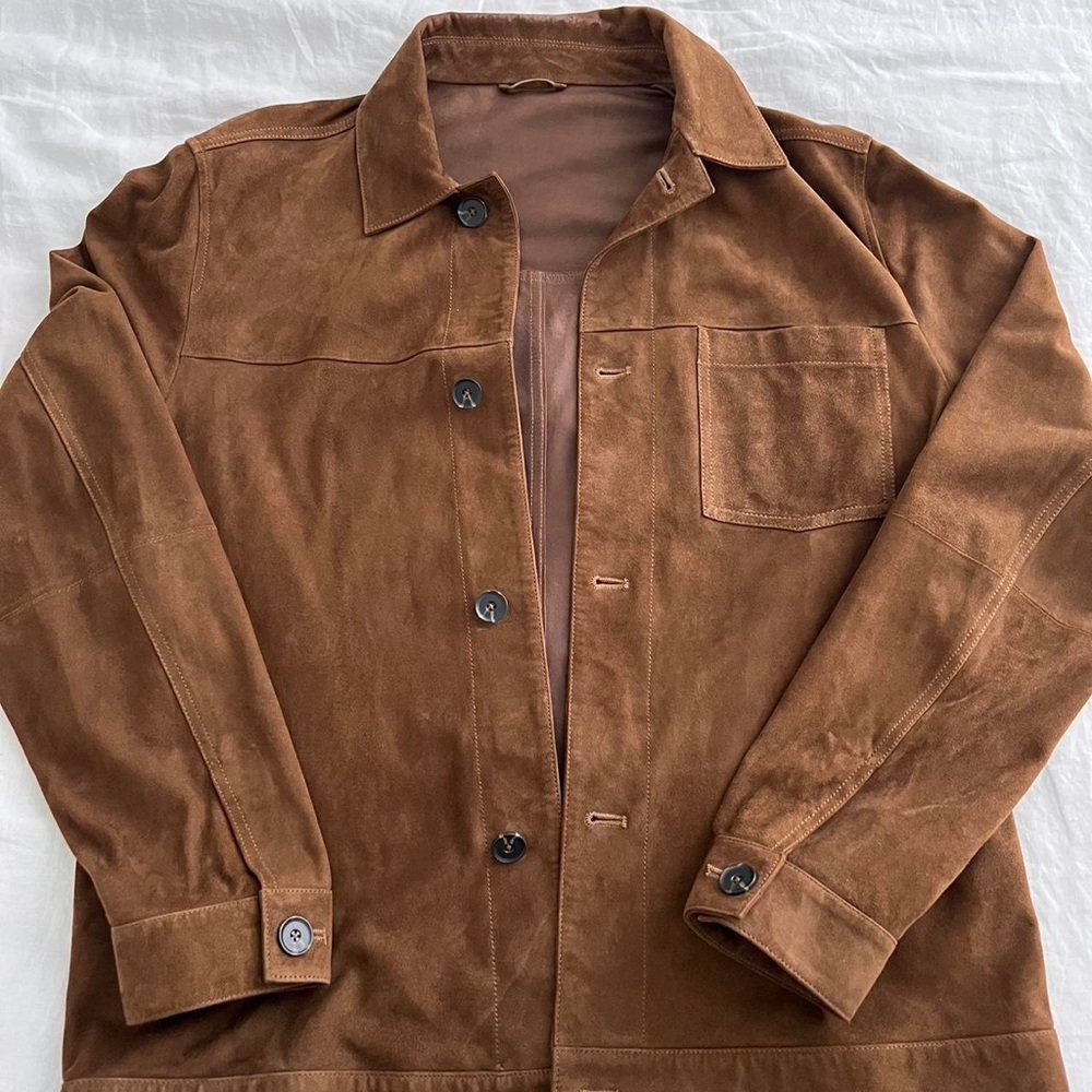 Mango Brown Suede Jacket/Shacket - Size Medium